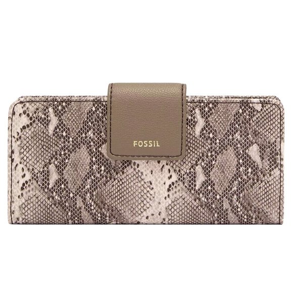 New Fossil Madison Tab Clutch Wallet Snake Print Multi - Picture 1 of 4